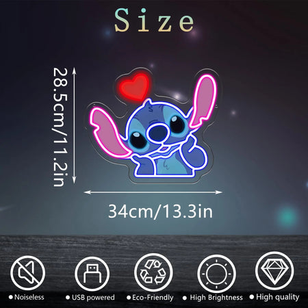 Néon LED Stitch Amoureux