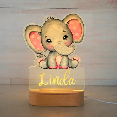 Lampada LED 3D personalizzata Pink Elephant