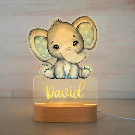 Lampada LED 3D Blue Elephant personalizzata