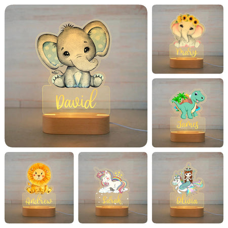 Lampada LED 3D Blue Elephant personalizzata